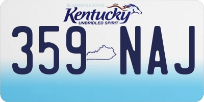 KY license plate 359NAJ