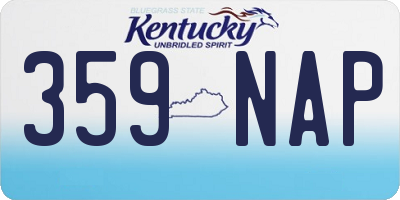 KY license plate 359NAP