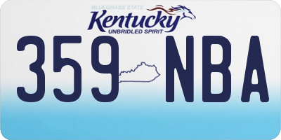 KY license plate 359NBA