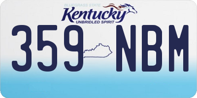 KY license plate 359NBM