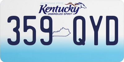 KY license plate 359QYD