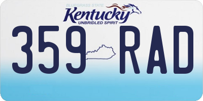 KY license plate 359RAD