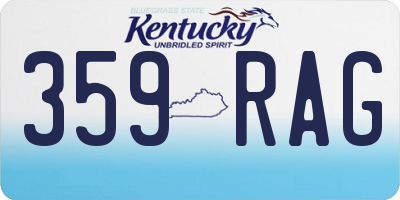 KY license plate 359RAG