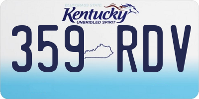 KY license plate 359RDV