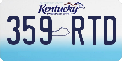 KY license plate 359RTD
