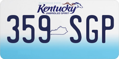 KY license plate 359SGP
