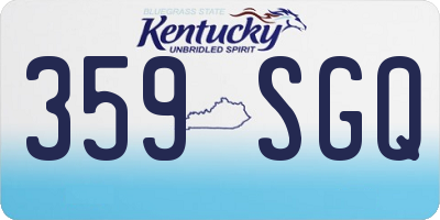 KY license plate 359SGQ