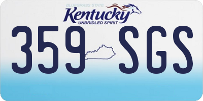 KY license plate 359SGS