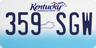 KY license plate 359SGW
