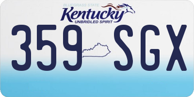 KY license plate 359SGX