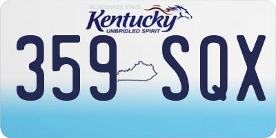 KY license plate 359SQX