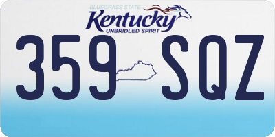 KY license plate 359SQZ