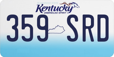 KY license plate 359SRD