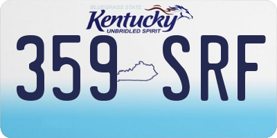 KY license plate 359SRF