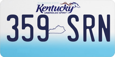 KY license plate 359SRN