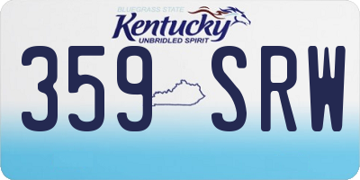 KY license plate 359SRW