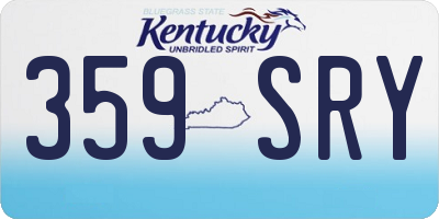 KY license plate 359SRY