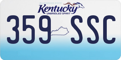 KY license plate 359SSC