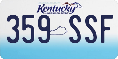 KY license plate 359SSF