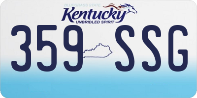 KY license plate 359SSG