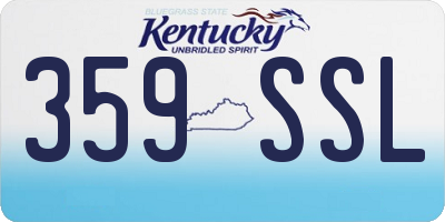 KY license plate 359SSL