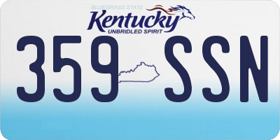 KY license plate 359SSN