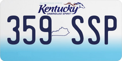 KY license plate 359SSP