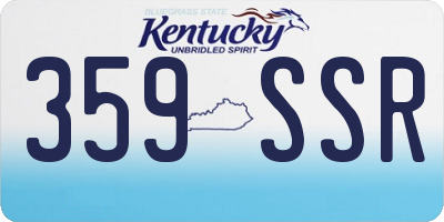 KY license plate 359SSR