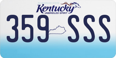 KY license plate 359SSS