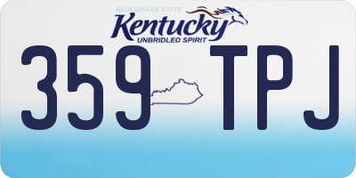 KY license plate 359TPJ