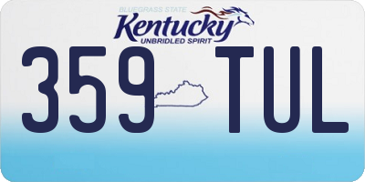 KY license plate 359TUL