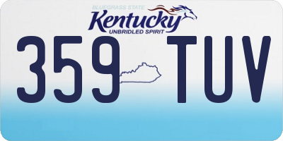KY license plate 359TUV