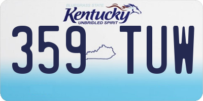 KY license plate 359TUW