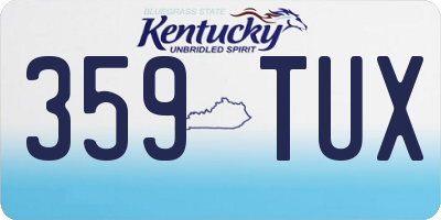 KY license plate 359TUX