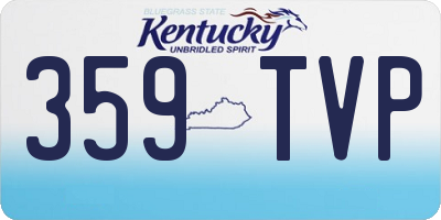 KY license plate 359TVP
