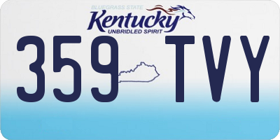 KY license plate 359TVY