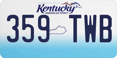 KY license plate 359TWB