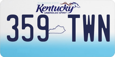 KY license plate 359TWN