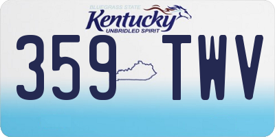 KY license plate 359TWV