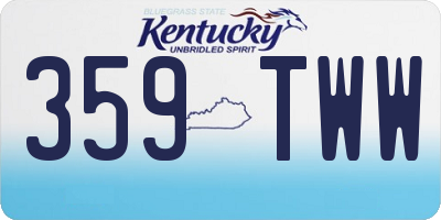 KY license plate 359TWW
