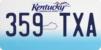 KY license plate 359TXA
