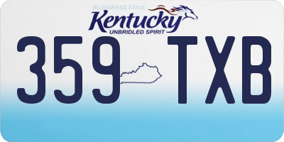 KY license plate 359TXB