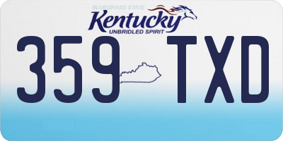 KY license plate 359TXD