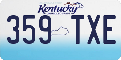 KY license plate 359TXE