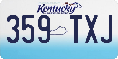 KY license plate 359TXJ