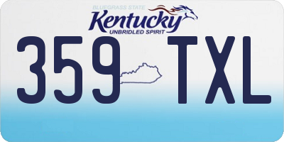 KY license plate 359TXL
