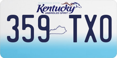 KY license plate 359TXO