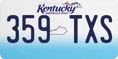 KY license plate 359TXS
