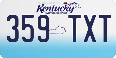 KY license plate 359TXT