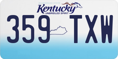 KY license plate 359TXW